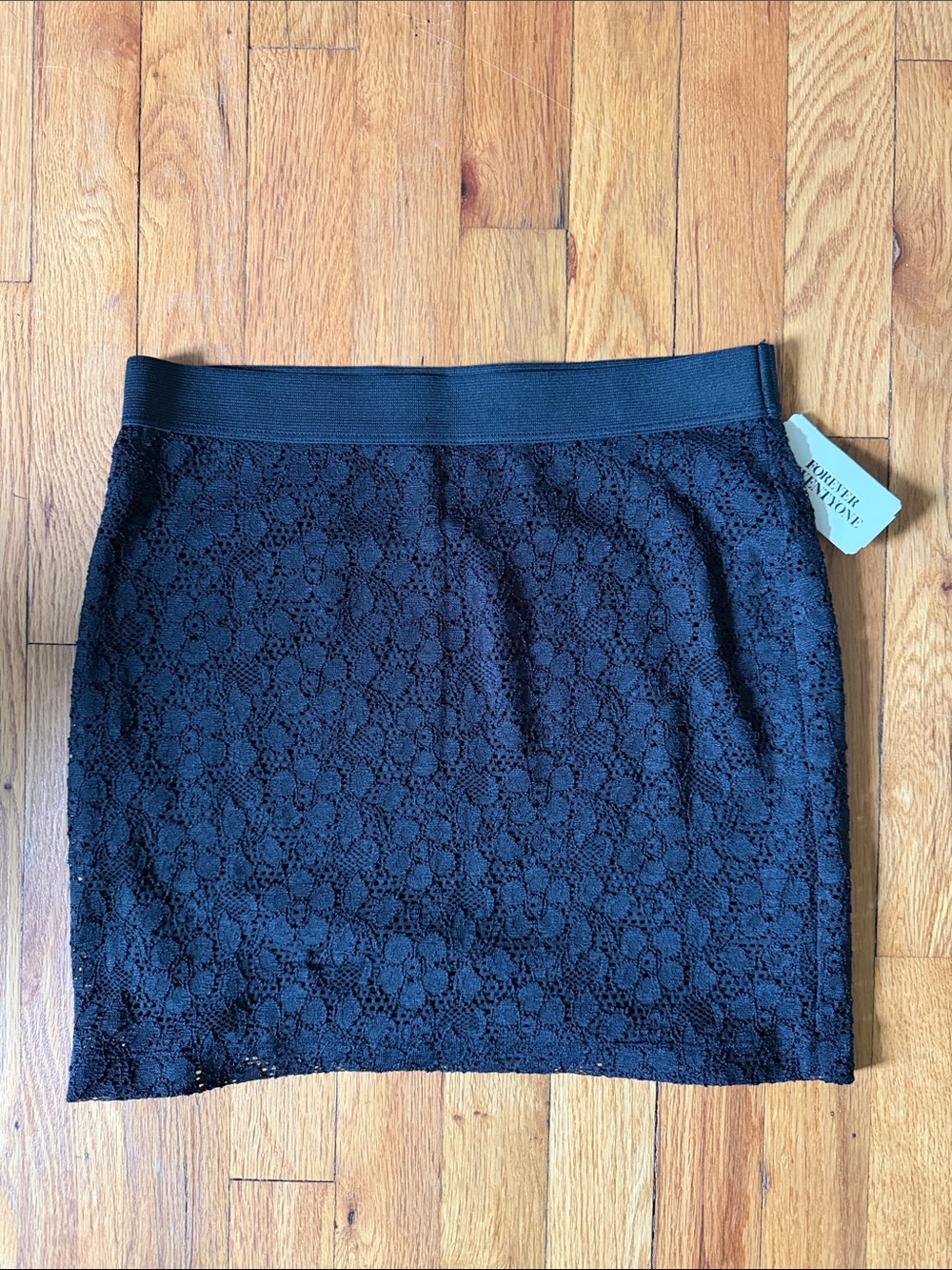 Forever 21 Black Floral Lace Mini Skirt